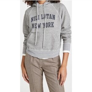 Nili Lotan New York Gracie Hoodie Heather Grey Size XS